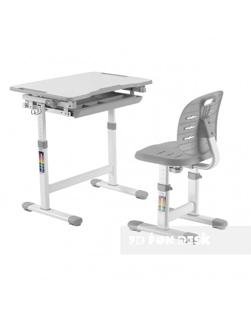 Piccolino III Grey - zestaw biurko z krzesełkiem dla dzieci